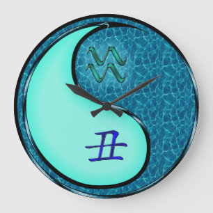 Aquarius & Water Ox Large Clock