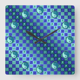 Aquarius & Water Ox Square Wall Clock