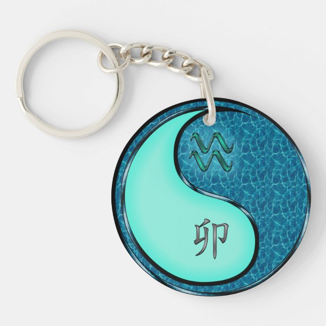 Aquarius & Water Rabbit Keychain (Front)
