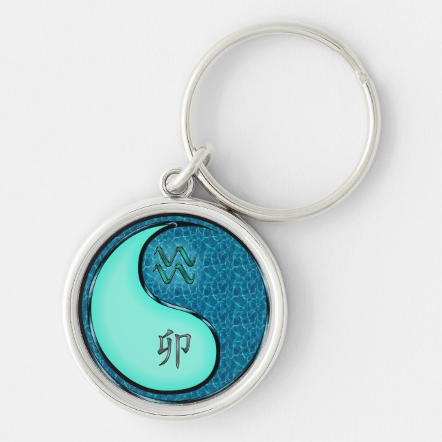 Aquarius & Water Rabbit Keychain (Front)