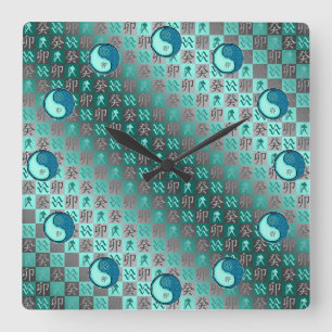 Aquarius & Water Rabbit Square Wall Clock