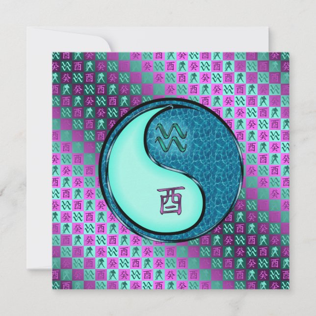 Aquarius & Water Rooster Card (Front)