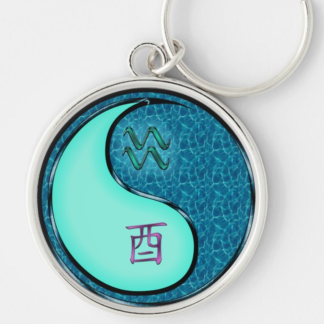 Aquarius & Water Rooster Keychain (Front)