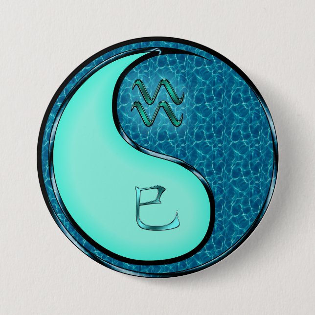 Aquarius & Water Snake 3 Inch Round Button (Front)