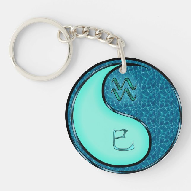 Aquarius & Water Snake Keychain (Front)