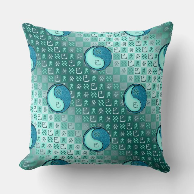 Aquarius & Water Snake Throw Pillow (Front)