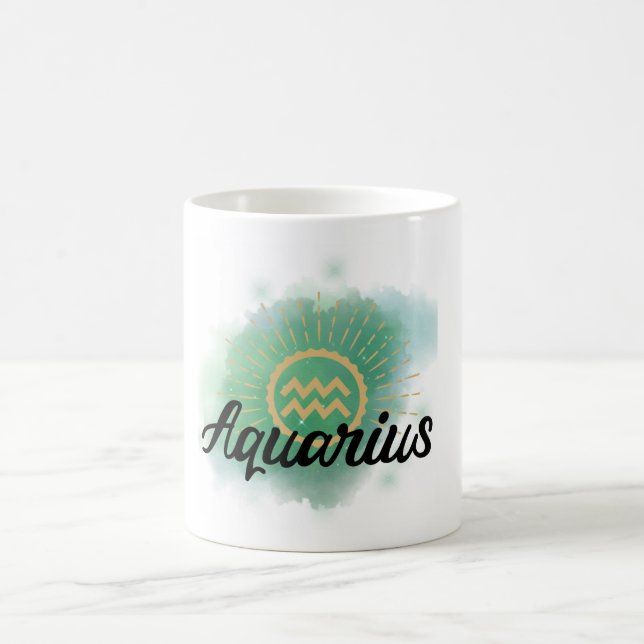 Aquarius Watercolor Splash Coffee Mug (Center)