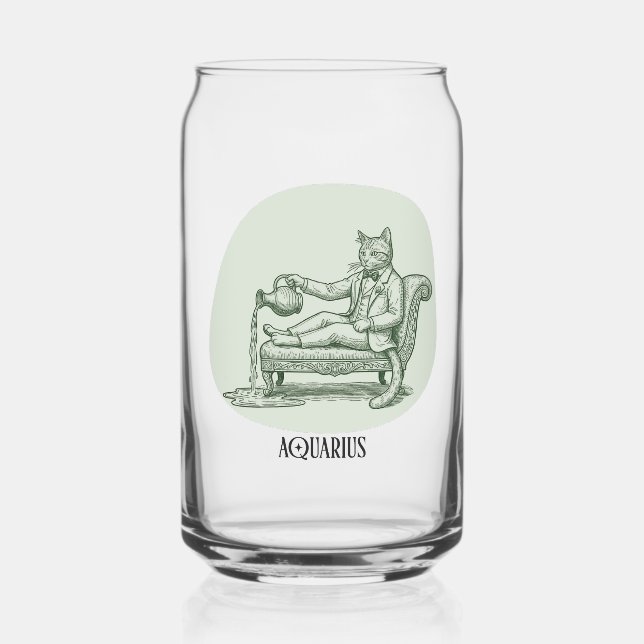 Aquarius Wise Cat Zodiac Birthday Gift (Recto)