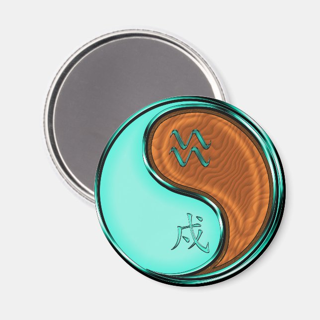 Aquarius & Wood Dog Magnet (Front/Back)