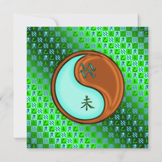 Aquarius & Wood Goat Card (Front)