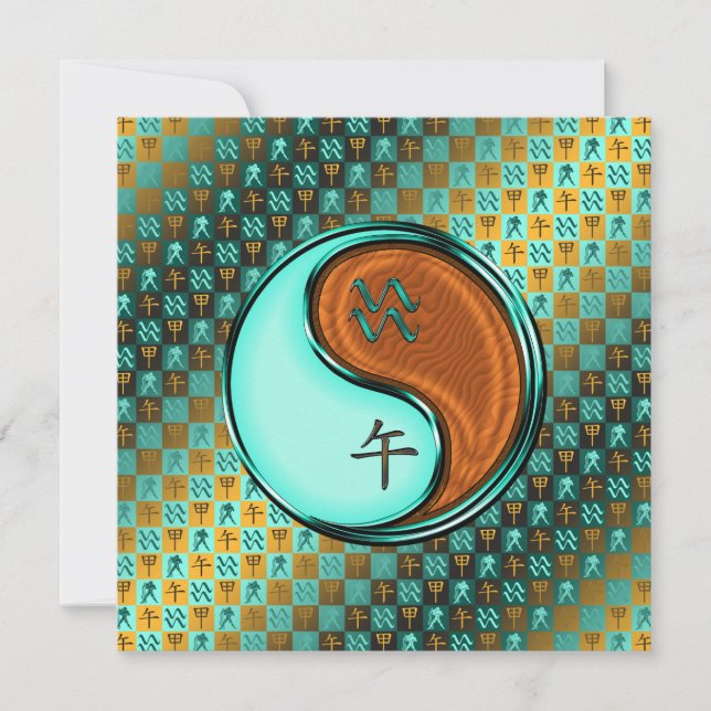 Aquarius & Wood Horse Card (Front)