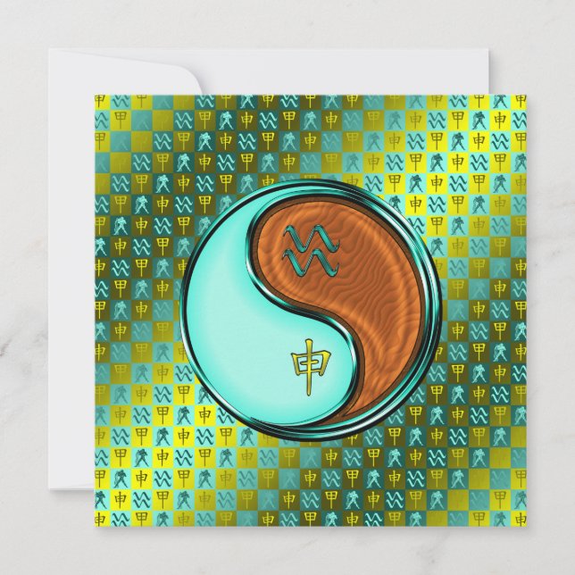 Aquarius & Wood Monkey Card (Front)