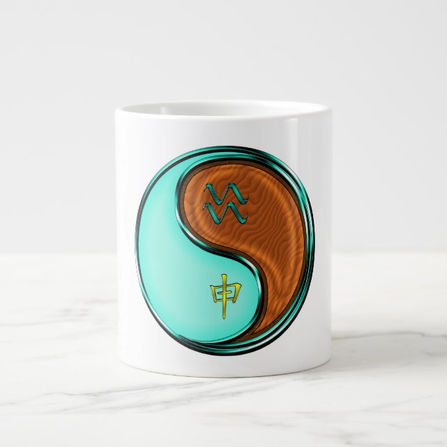 Aquarius & Wood Monkey Large Coffee Mug (Front)