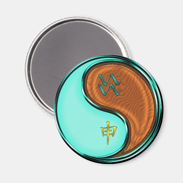 Aquarius & Wood Monkey Magnet (Front/Back)
