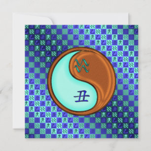 Aquarius & Wood Ox Card