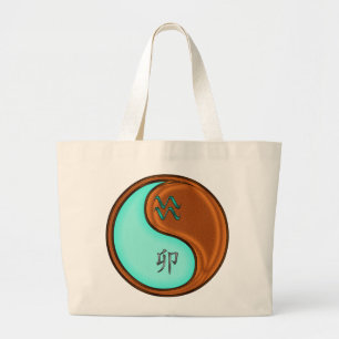 Aquarius & Wood Rabbit Large Tote Bag