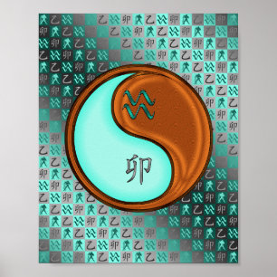 Aquarius & Wood Rabbit Poster