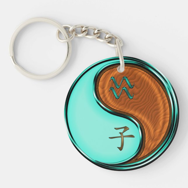 Aquarius & Wood Rat Keychain (Front)