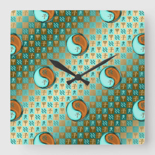 Aquarius & Wood Rat Square Wall Clock