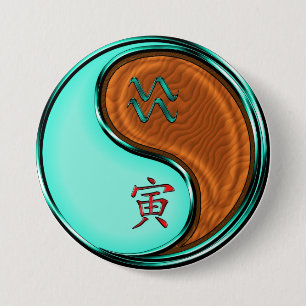 Aquarius & Wood Tiger 3 Inch Round Button