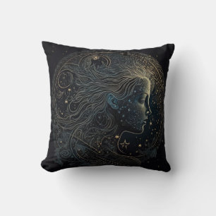 Aquarius Zodiac Astrological Throw Pillow