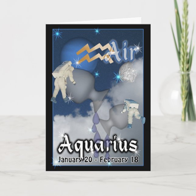 Aquarius Zodiac Birthday card (Front)