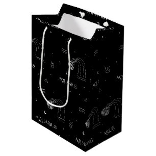 Aquarius Zodiac - Celestial Water Bearer (1) Medium Gift Bag