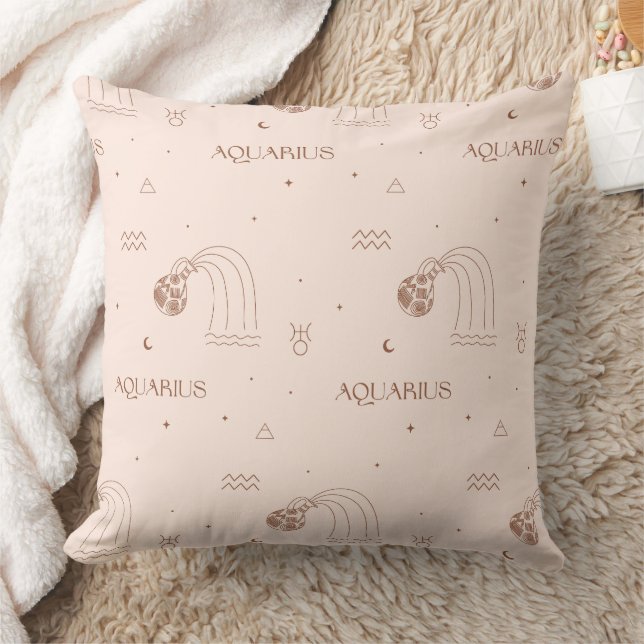 Aquarius Zodiac - Celestial Water Bearer (2) Throw Pillow (Blanket)