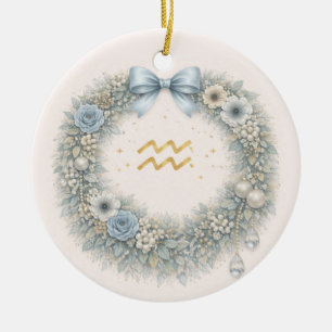 Aquarius Zodiac Christmas Ornament – Celestial Win