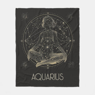 Aquarius Zodiac Constellation Fleece Blanket