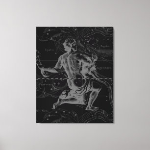 Aquarius Zodiac Constellation Hevelius 1690 Canvas Print