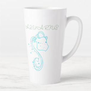 Aquarius Zodiac Design - Unique Astrology Art for Latte Mug