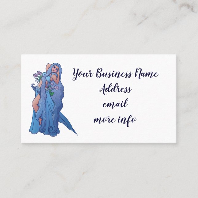 Aquarius Zodiac Goddess Belly Dancer Art Birthday Business Card (Front)