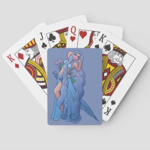 Aquarius Zodiac Goddess Belly Dancer Art Birthday Playing Cards