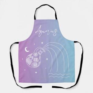 Aquarius zodiac horoscope star sign gradient apron