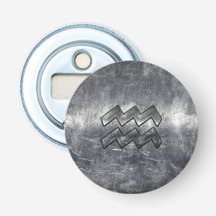Aquarius Zodiac Industrial Silver Steel Bottle Opener