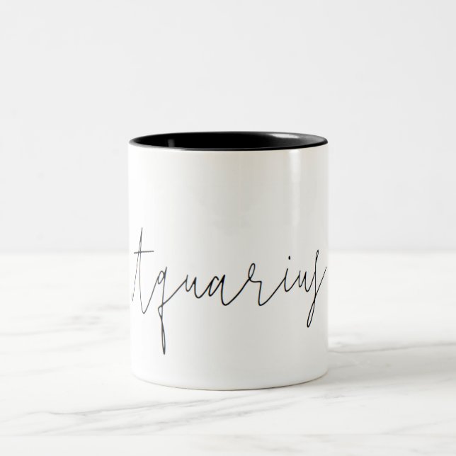 Aquarius Zodiac Minimalist Mug (Center)