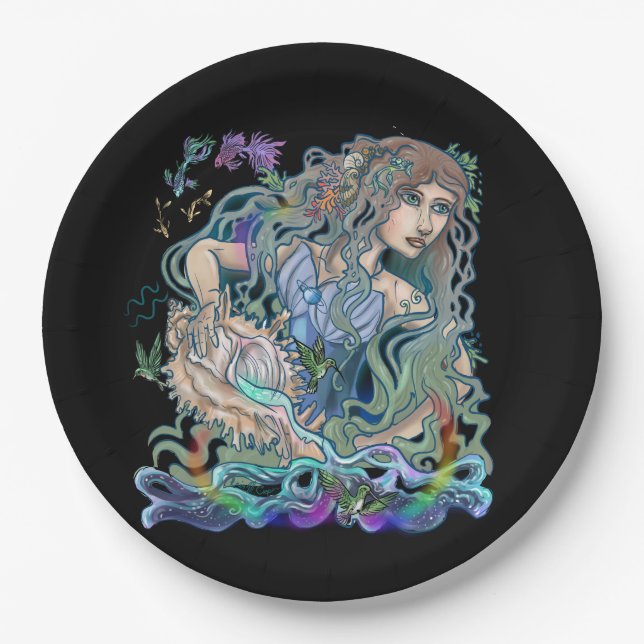 Aquarius Zodiac Paper Plate (Front)