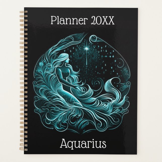 Aquarius Zodiac  Planner (Front)