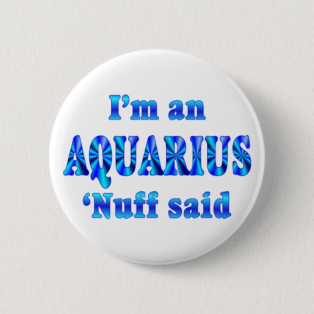 Aquarius Zodiac Sign 2 Inch Round Button (Front)