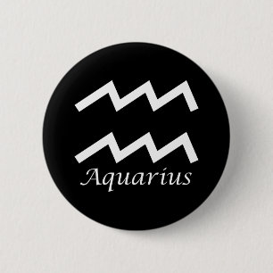 ‘Aquarius’ Zodiac Sign 2 Inch Round Button