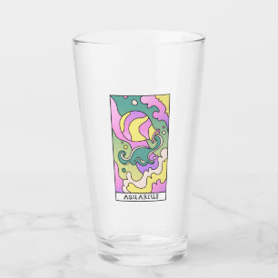Aquarius Zodiac Sign Abstract Art Vintage Glass