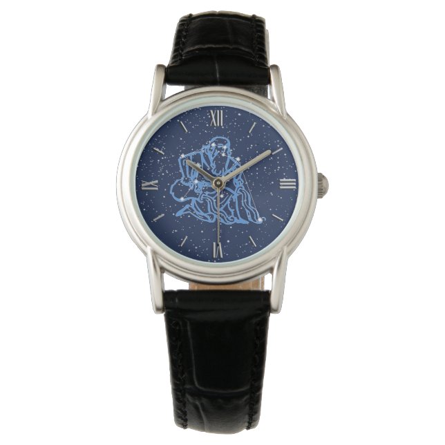 Aquarius Zodiac Sign and Constellation Watch (Front)