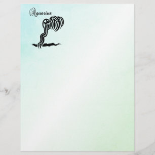 Aquarius Zodiac Sign and Symbol Blue Green