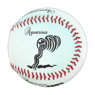 Aquarius Zodiac Sign and Symbol Blue green Baseball