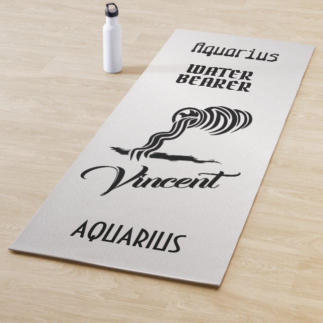 Aquarius Zodiac Sign and Symbol Yoga Mat (In Situ)