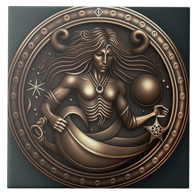 Aquarius Zodiac Sign Aquarius Horoscope Tile (Front)