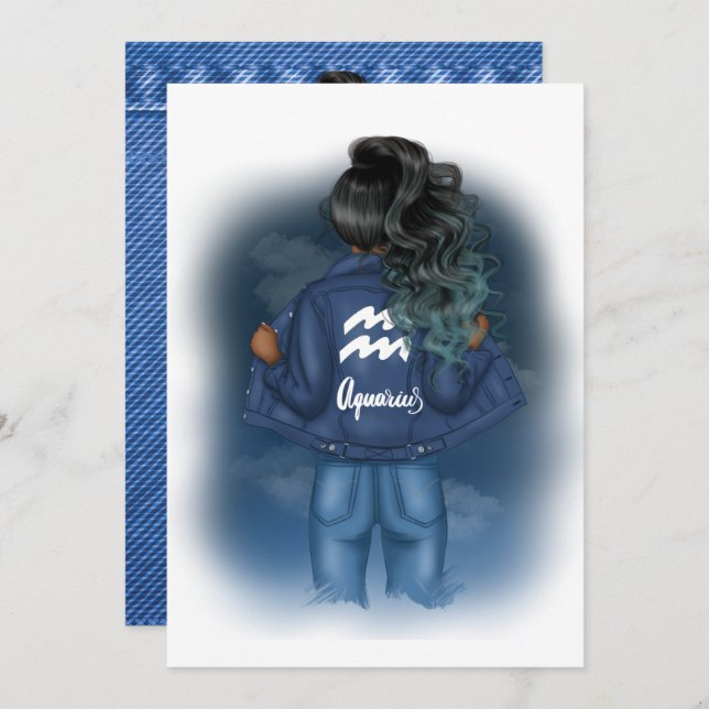 Aquarius Zodiac Sign Birthday Party Invitation (Front/Back)