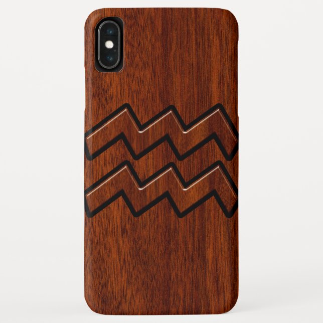 Aquarius Zodiac Sign Brown Mahogany Style Case-Mate iPhone Case (Back)