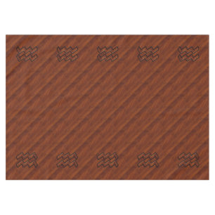 Aquarius Zodiac Sign Brown Mahogany Style Tablecloth